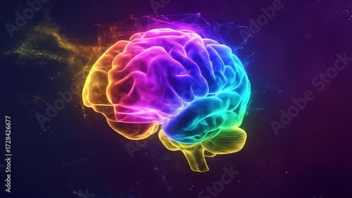 Glowing brain in nebula