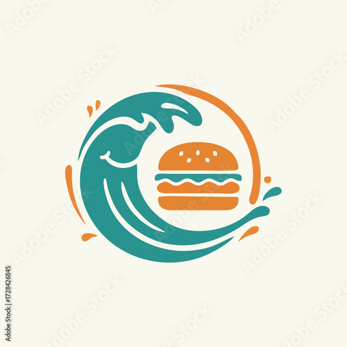 Creative Mascot Burger Shop Logo featuring a happy chef character for kid friendly fast food restaurant branding community mascot logo and delicious hamburger shop marketing material