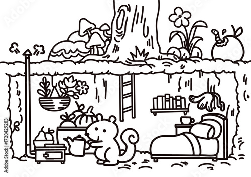 Little squirrels make nests underground.