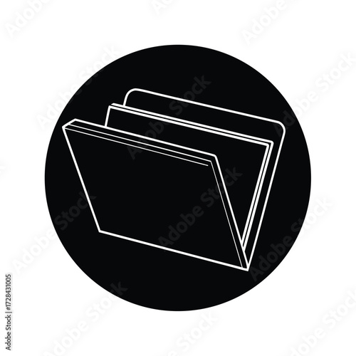 Folder Icon With Office Background Design