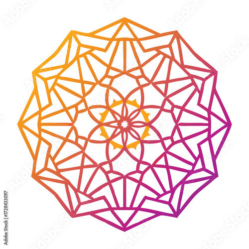 Geometric mandala illustration: An intricately designed mandala, showcasing a blend of geometric precision and artistic expression, is a visual meditation.