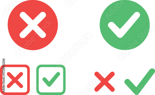 tick and cross buttons