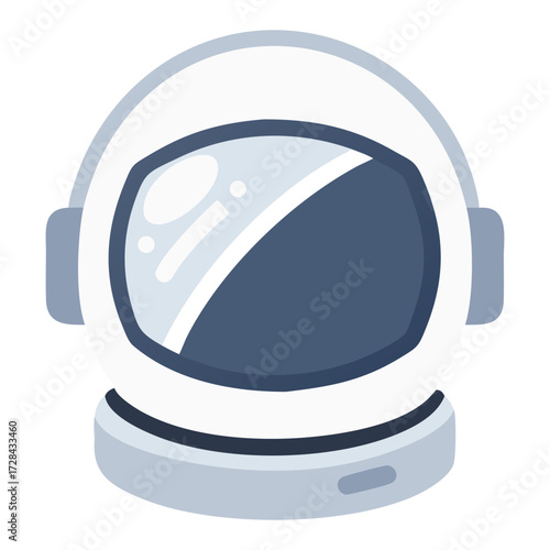 Astronaut Helmet in Space: A sleek and iconic astronaut helmet, a symbol of exploration and wonder, depicted in a clear illustration style.