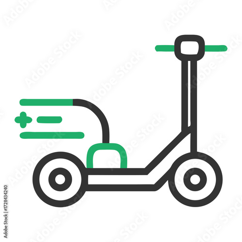 Eco-Friendly Scooter Illustration: A minimalist illustration showcases a modern electric scooter, highlighted with green accents.