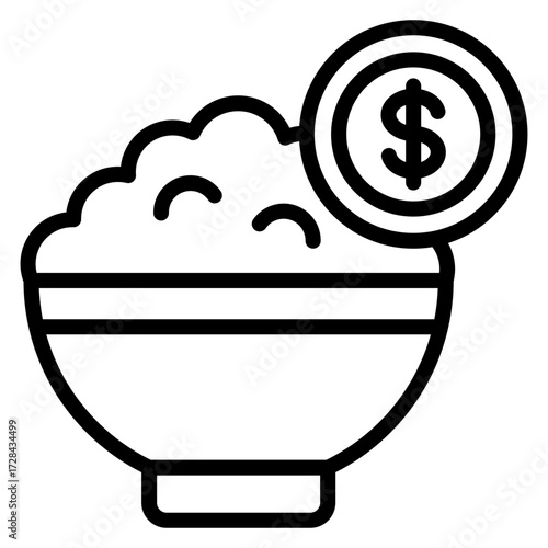 Food Price  Icon Element For Design