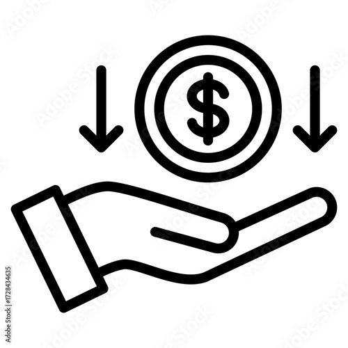 Debt Burden  Icon Element For Design