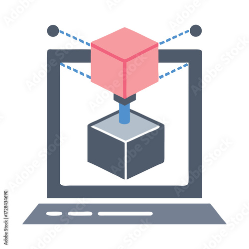 3D Printing in Innovation: A cutting-edge 3D printer manifests digital designs into tangible objects, symbolizing technological advancement and creative ingenuity. Explore the future with precision