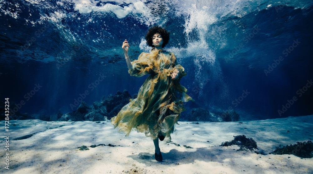 Naklejka premium underwater fashion