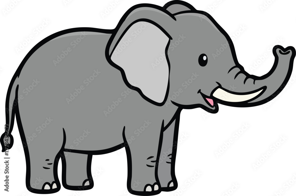 Fototapeta premium Vector of mascot elephant illustration isolated on white