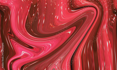 A digital abstract illustration with fluid red and brown swirl patterns