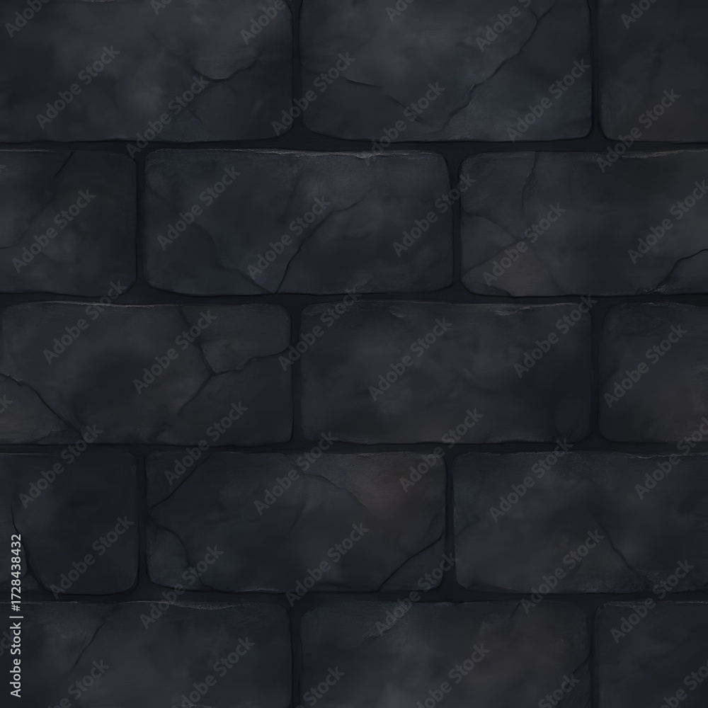 Obraz premium Seamless Dark Stone Wall Texture – Gothic Brick Background for Architecture and Game Design
