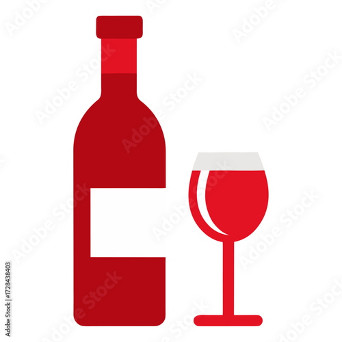 red wine bottle and glass