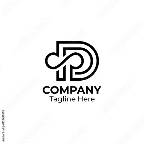 Letter D with infinity combination logo, suitable for technology, brand and company logo design.