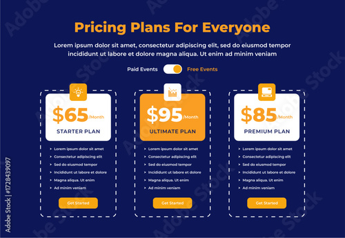 plan pricing table template design ui ultimate