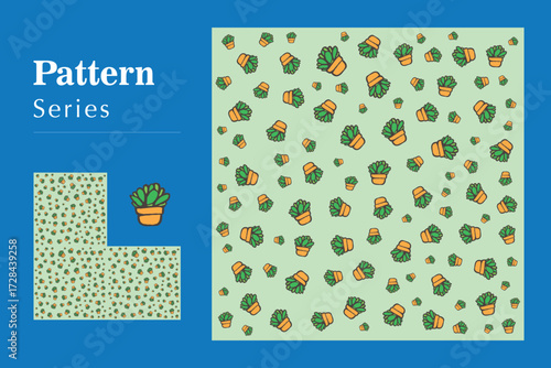 pattern cactus in pot