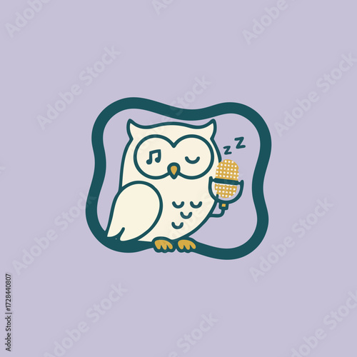 Colorful flat design Podcast Cute audio podcast character illustration with fun kawaii style modern technology communication visual concept for creative podcast marketing