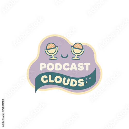 Cute Podcast cartoon mascot character vector design with adorable kawaii microphone illustration colorful doodle artwork modern flat style communication graphic for digital media entertainment channel