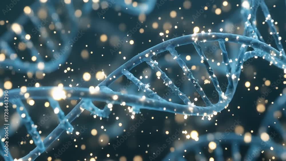 Animated DNA Helix Structure | Molecular Biology Visualization of Genetic Code and Double Helix Design
