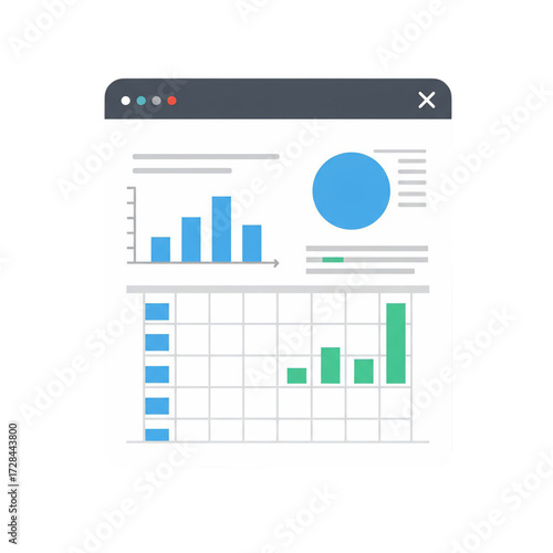 Flat Design Excel Spreadsheet Icon