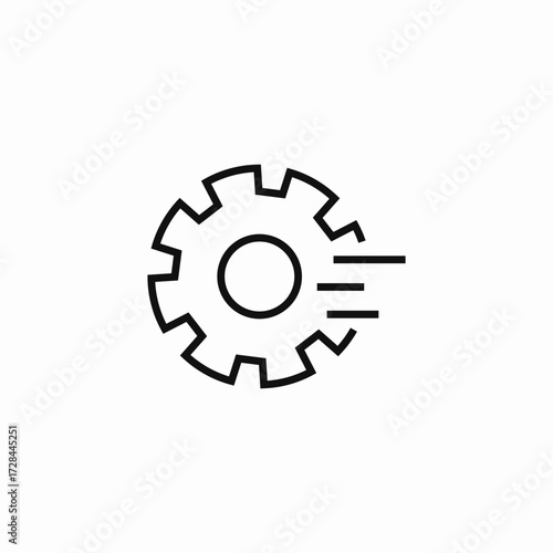 fast moving gear icon sign vector