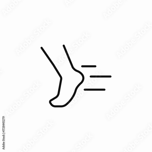 fast running foot icon sign vector