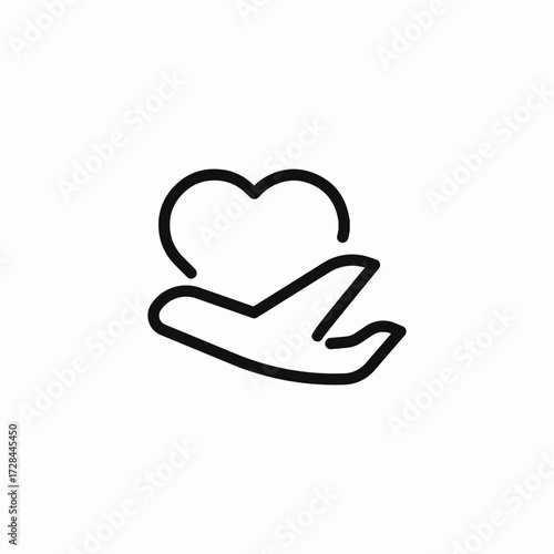 hand holding heart icon sign vector