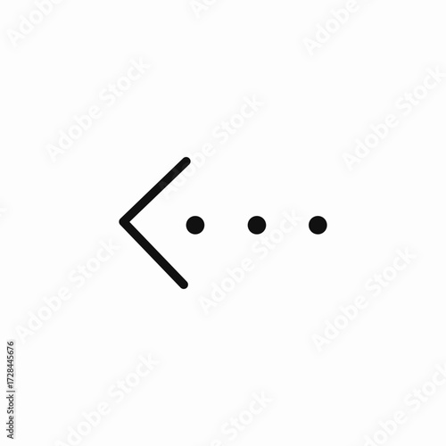left caret ellipsis icon sign vector