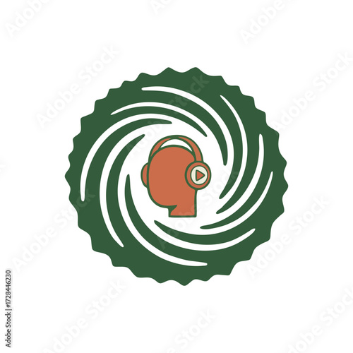 Modern podcast sketch line art illustration with doodle microphone minimal flat abstract creative design cartoon wave retro audio drawing for studio entertainment media channel and talkshow