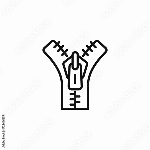 open clothing zipper icon sign vector