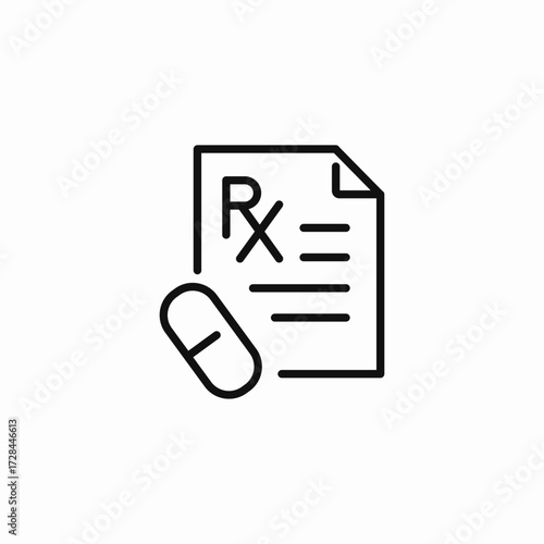 prescription and pill icon sign vector