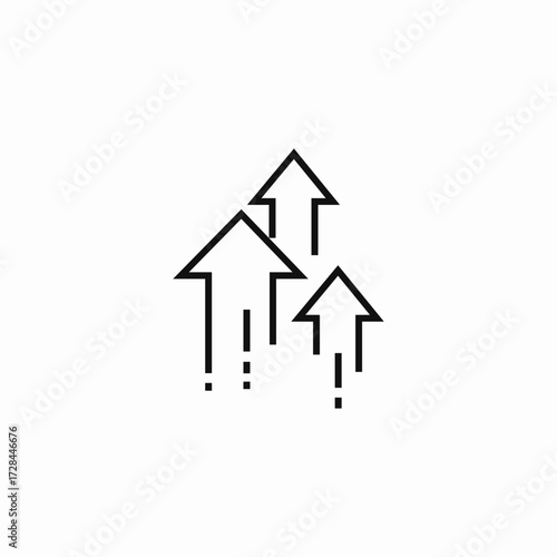 rapidly rising arrows icon sign vector