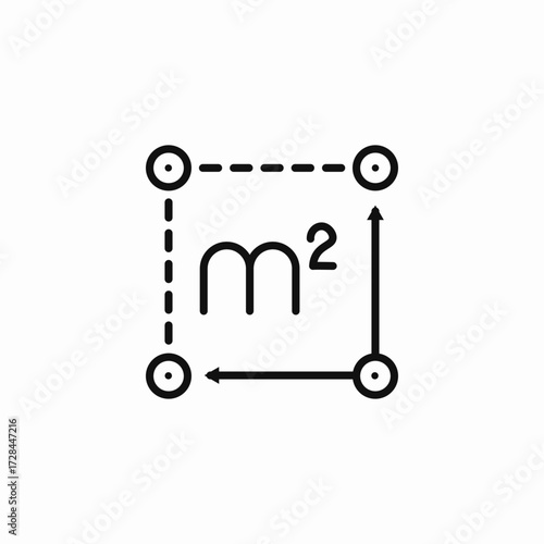 square meters area measurement icon sign vector