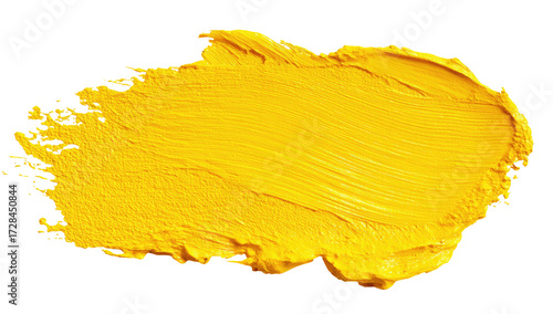Vibrant yellow paint stroke on black background