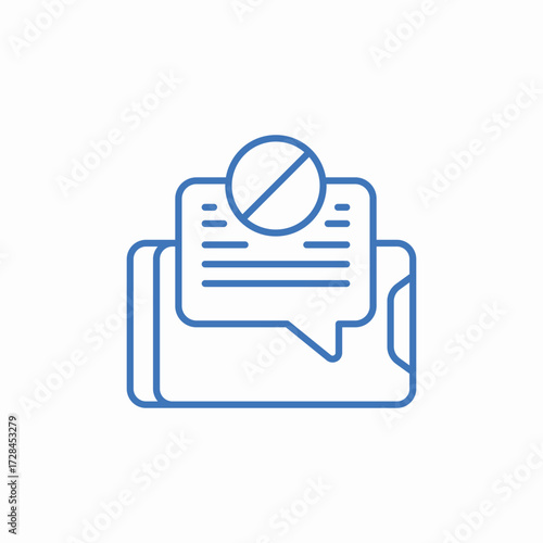 message blocked icon sign vector