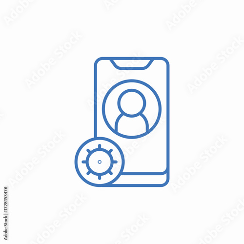 mobile user setting icon sign vector