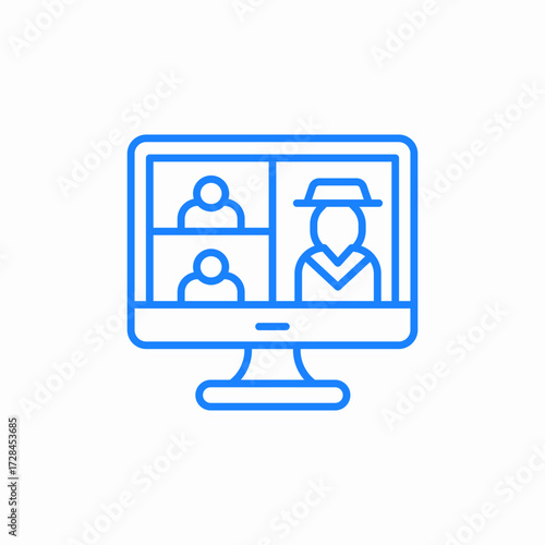 online meeting icon sign vector