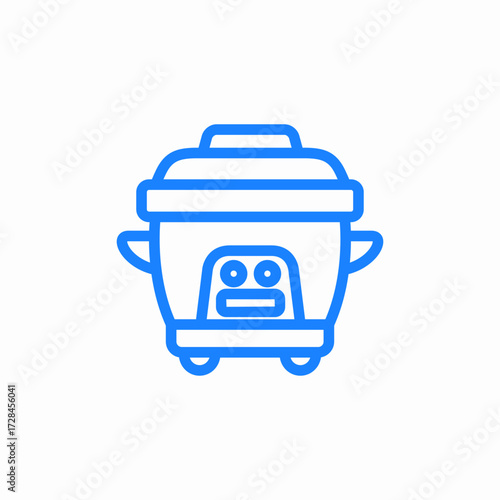 rice cooker pot icon sign vector