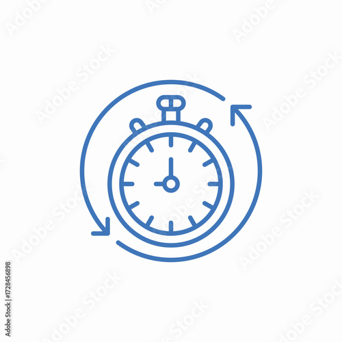 stopwatch process icon sign vector