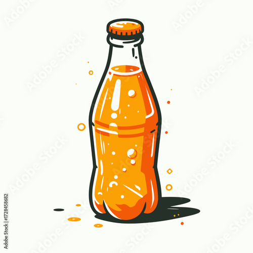 Bottle of orange soda