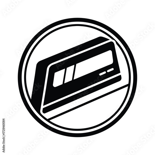 Metro Card Swipe Ticket Icon Illustration