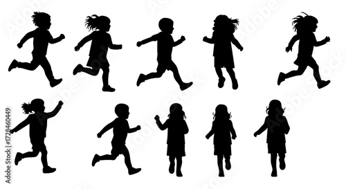 Silhouette Artistic Illustration Running Child Character Person Sport Activity