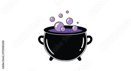 couldron with purple bubble
