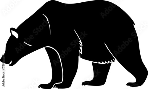 Bear Silhouette Vector | Wild Animal Icon | Wildlife Forest Graphic Design