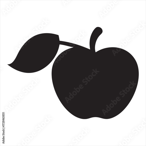 vector illustration of an apple with leaf