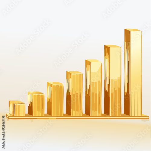 business graph with gold coins