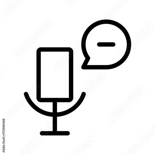 Microphone with Speech Bubble IconPodcast, Voice Message, Audio Recording
