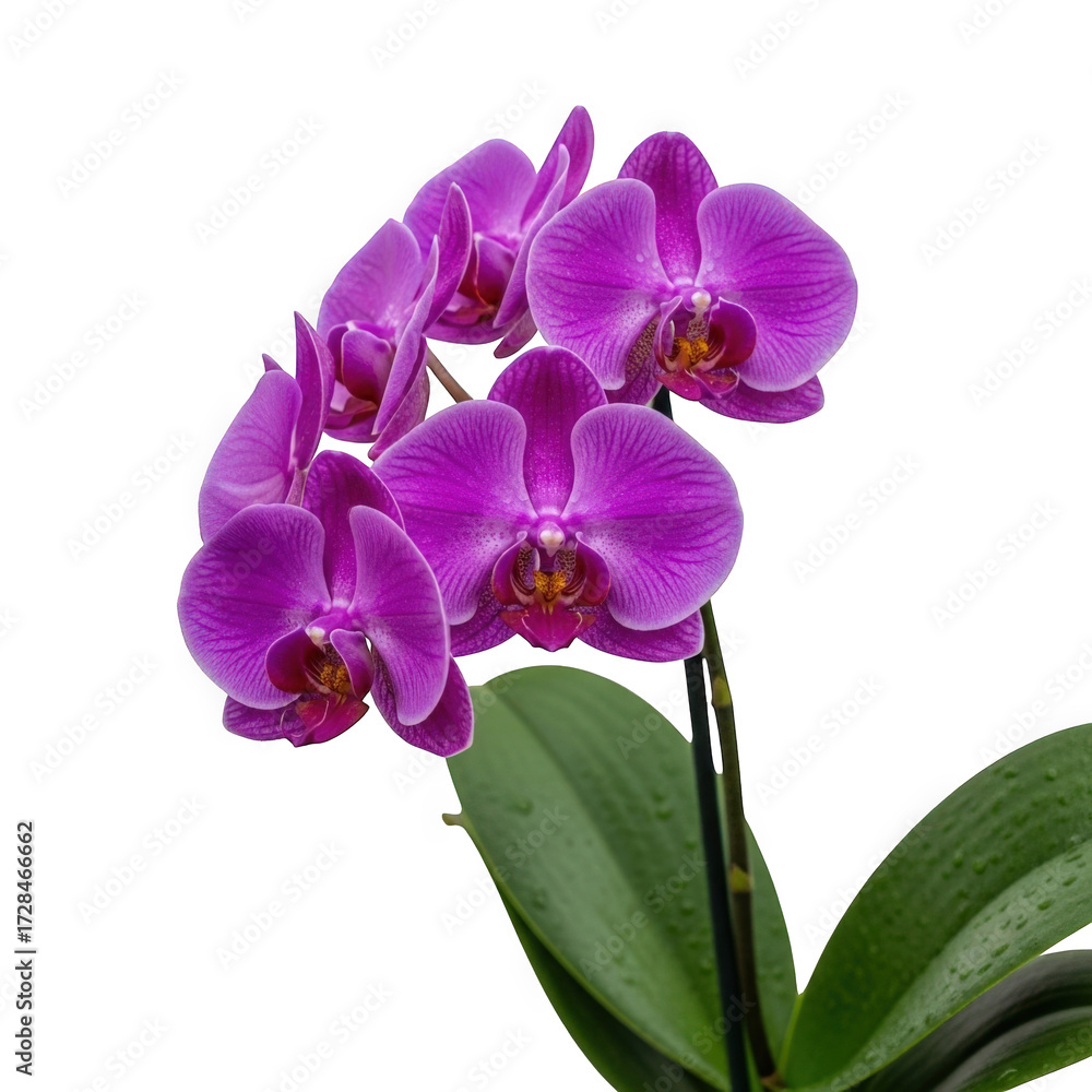 Obraz premium Phalaenopsis violacea — “fragrant violet-colored orchid with rounded petals, tropical greenhouse vibe.”