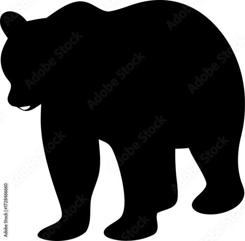 Bear Silhouette Vector | Wild Animal Outline | Wildlife Forest Icon Design