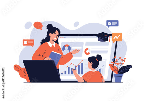 Online learning platform for students and teachers with interactive features and data analysis tools.