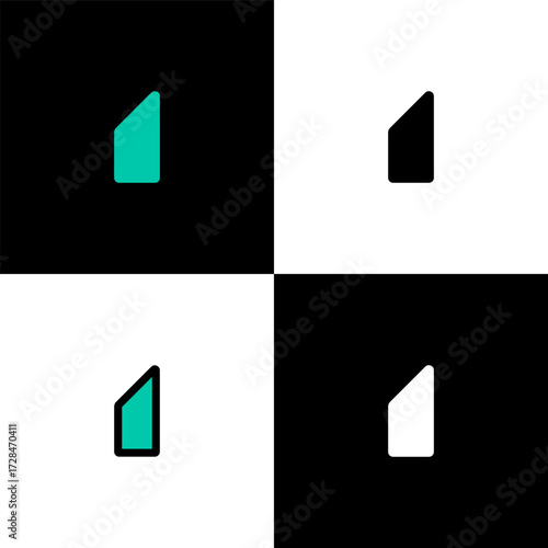 Logo number 1, numeral one, set of four number for your brand name design, vector illustration 10 EPS